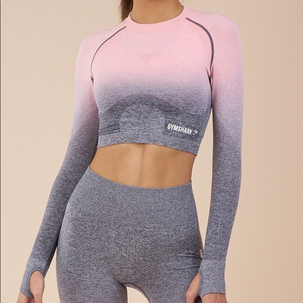 SOLD-Gymshark seamless ombré crop top